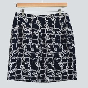 TALBOTS Women's Nautical Navy Knots Skirt Size 2